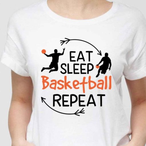 Eat Sleep Basketball Repeat Sport Quote Shirt