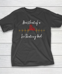 Father gift shirt Heartbeat of a Ice Skating Dad funny lovers father papa T Shirt T-Shirt