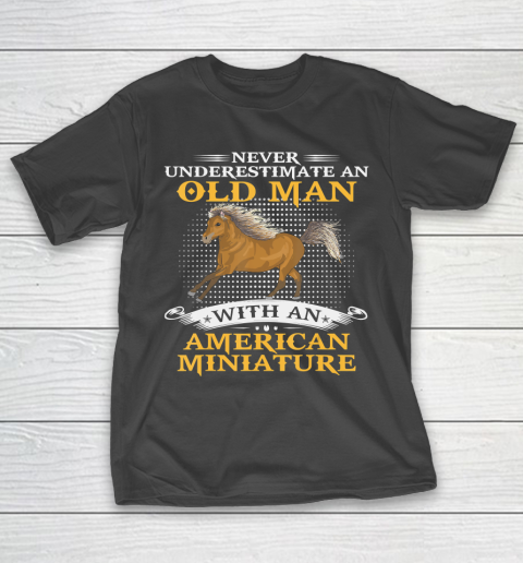 Father gift shirt Mens Never Underestimate An Old Man With An American Miniature T Shirt T-Shirt