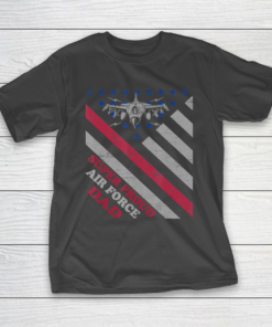 Father gift shirt Vintage Flag American Veteran Super Proud Air Force Dad Papa T Shirt T-Shirt