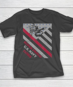 Father gift shirt Vintage Flag Veteran Super Proud U.S. Navy Father lovers T Shirt T-Shirt