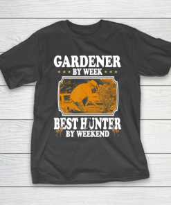 Father gift shirt Vintage Gardener by week best Hunter by weekend gifts father T Shirt T-Shirt