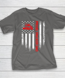 Father gift shirt Vintage USA American Flag Proud Trucker Truck Driver Dad T Shirt T-Shirt