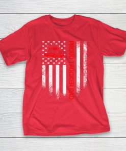 Father gift shirt Vintage USA American Flag Proud Trucker Truck Driver Dad T Shirt T Shirt 2