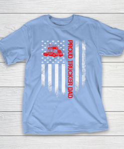 Father gift shirt Vintage USA American Flag Proud Trucker Truck Driver Dad T Shirt T Shirt 3