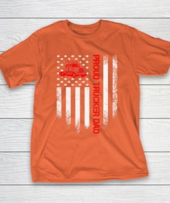 Father gift shirt Vintage USA American Flag Proud Trucker Truck Driver Dad T Shirt T Shirt 6