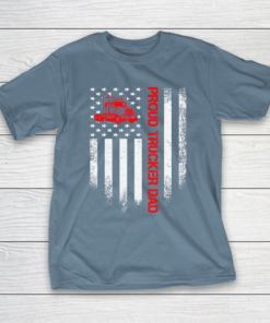 Father gift shirt Vintage USA American Flag Proud Trucker Truck Driver Dad T Shirt T Shirt 8