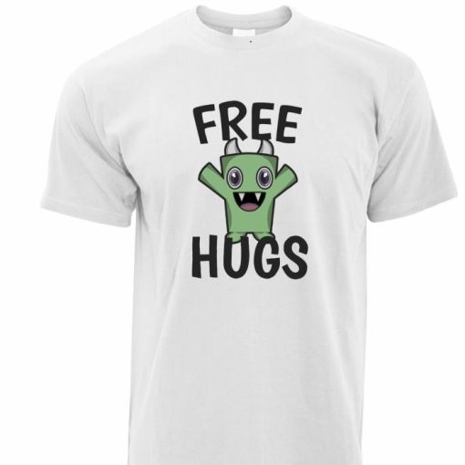 Festival Free Hugs Slogan With Cute Monster Hippy Cuddles Love Shirt