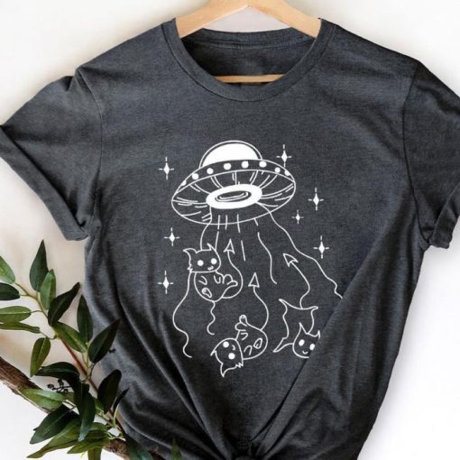 Funny Cat Shirt, Cat Shirt, Cat Shirt, Catduction Shirt, Cat Are Aliens Tee, Cat And UFO Shirts, Cat Lover Shirt, Funny Cat Gift Shirt