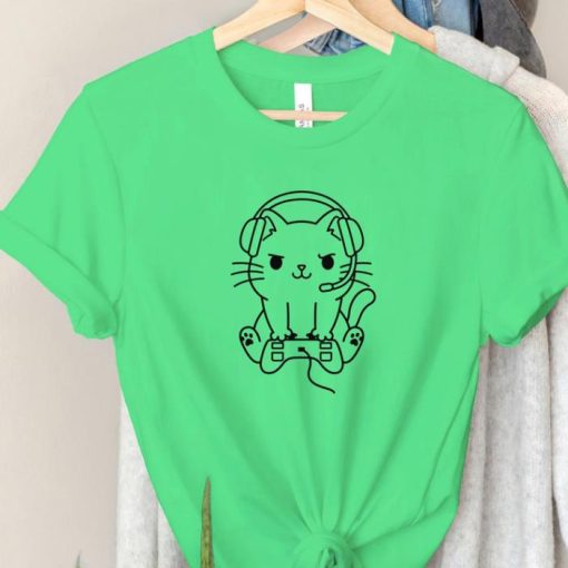 Gamer Cat Shirt, Gaming Shirt, Cat Shirt, Video Game Shirt, Gamer Girl, Cat Lover Gift, Gamer Gifts, Funny Cat Shirt, Cute Cat Shirt