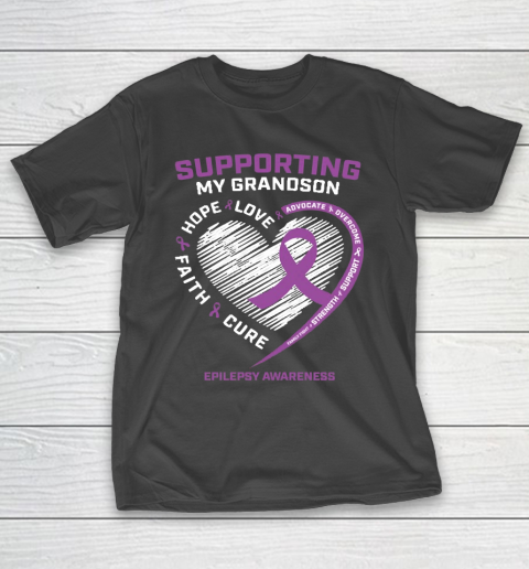 Grandpa Funny Gift Apparel  Grandma Grandpa Women Purple Men Grandson T-Shirt