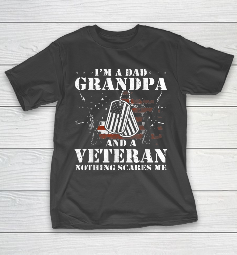 Grandpa Funny Gift Apparel  I’m A Dad Grandpa Veteran Father’s Day S T-Shirt