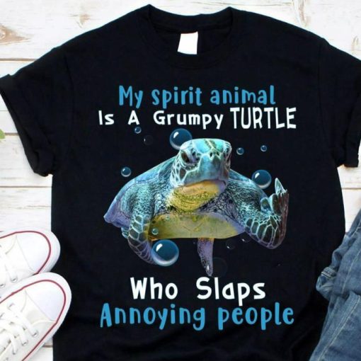 Grumpy Turtle Who Slaps Annoying People Shirt