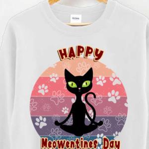 Happy Meowentines Day Black Cat shir