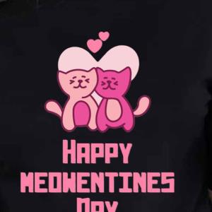 Happy Meowentines Day  Couple Pink Cat Shirt
