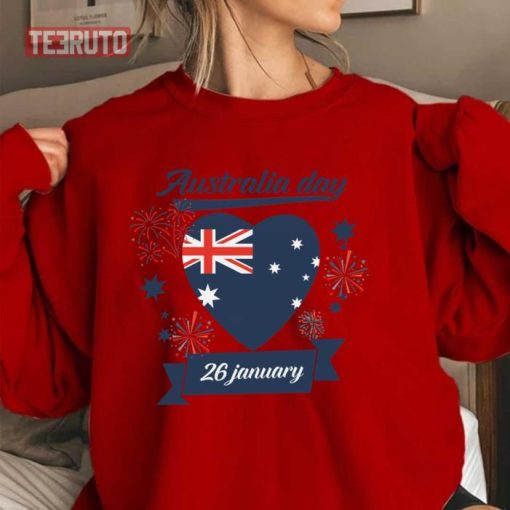 Heart Australia Flag Happy AU Day Sweatshirt