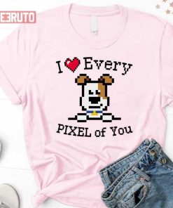 I Heart Every Pixel Of You Cute Dog Shirt 1