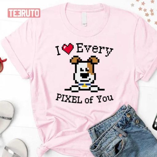 I Heart Every Pixel Of You Cute Dog Shirt