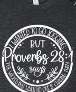 I wanted to go jogging but proverbs 28 1 shirt 2