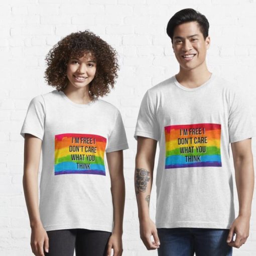 I’m free I don’t care what you think LGBT flag Shirt