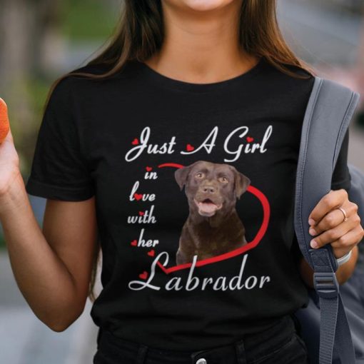 Just A Girl In Love With Her Yellow Labrador Dog Lovers Shirt