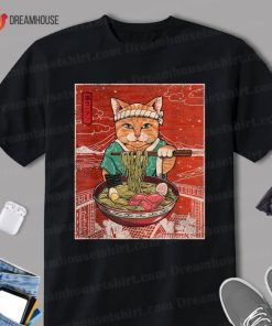 Kawaii Cat Japanese Black Anime Gift Girls Official Teenager Shirt 1
