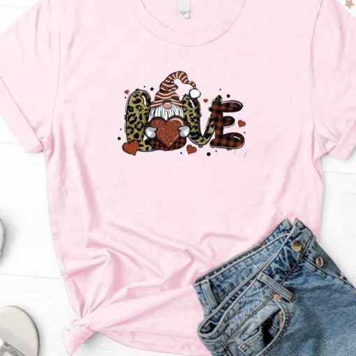 Love Gnome Valentines Day Leopard Love Sweatshirt Shirt