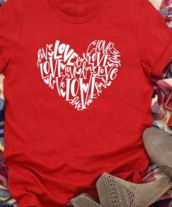 Love Heart Valentines Day Typography Sweatshirt Shirt 1