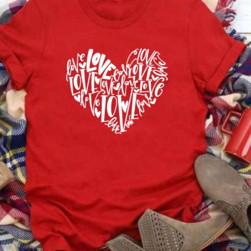 Love Heart Valentines Day Typography Sweatshirt Shirt