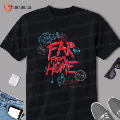 Marvel Spider Man Far From Home Passport Stamps Shirt