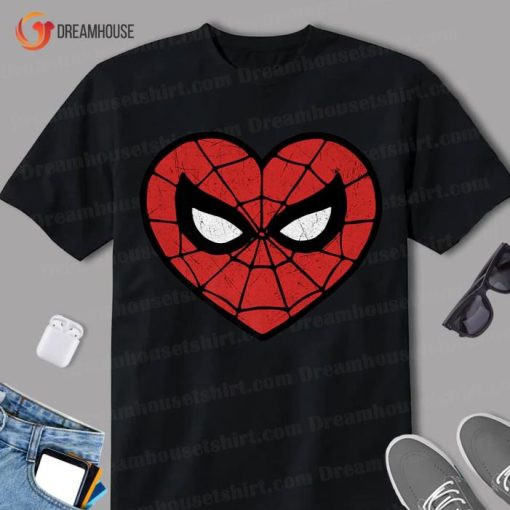 Marvel Spider Man Valentine’s Web Heart Logo Premium Shirt