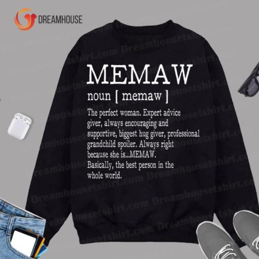 Memaw Definition Grandma Mother Day Gifts Women Sweatshirt