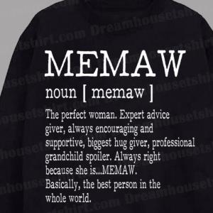 Memaw Definition Grandma Mother Day Gifts Women Sweatshirt