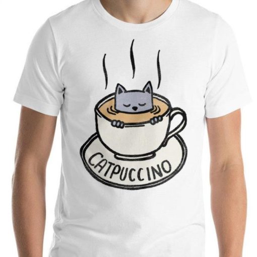 Mens Catpuccino Shirt, Coffee Cat Shirt, Cat Shirt, Cat Gift, Cat Lover Gift For Men, Mens Cat Shirt, I Love Cats Shirt, Kitten Shirts