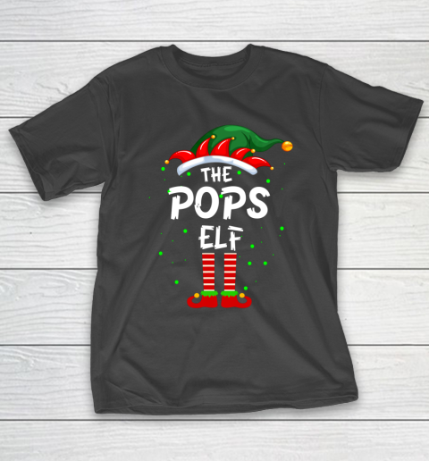 Mens The Pops Elf Family Matching Group Papa Dad Christmas Pajama T-Shirt