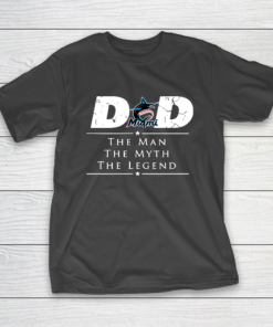 Miami Marlins MLB Baseball Dad The Man The Myth The Legend T-Shirt