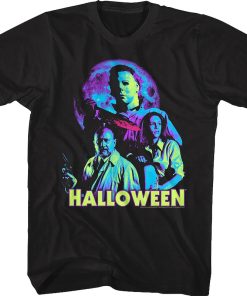Neon Full Moon Halloween T-Shirt
