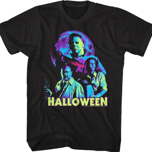 Neon Full Moon Halloween T-Shirt