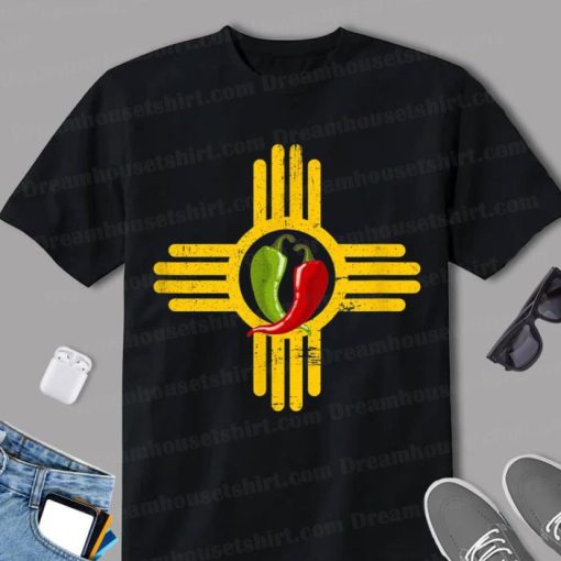 New Mexico Southwest Zia with Red and Green Chile Shirt