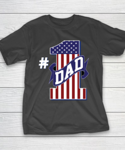 Number 1 Dad #1 Dad American Flag T-Shirt