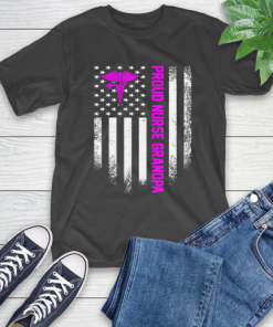 Nurse Shirt Vintage USA American Flag Proud Nurse Grandpa Distressed T Shirt T-Shirt