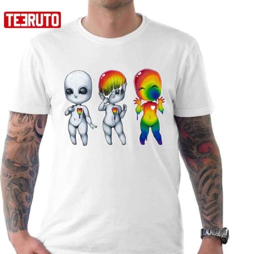 Out Of Your Shell Alien Raibow Tie Dye Shirt