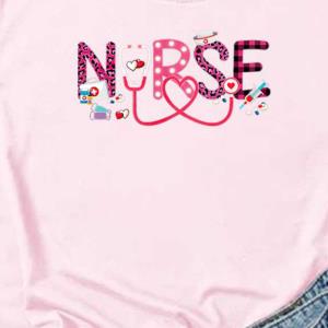 Pink Love Stethoscope Nurse Life Valentines Day Shirt
