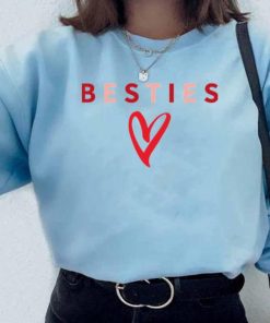 Pretty Besties Cute Heart Friends Sweatshirt 1