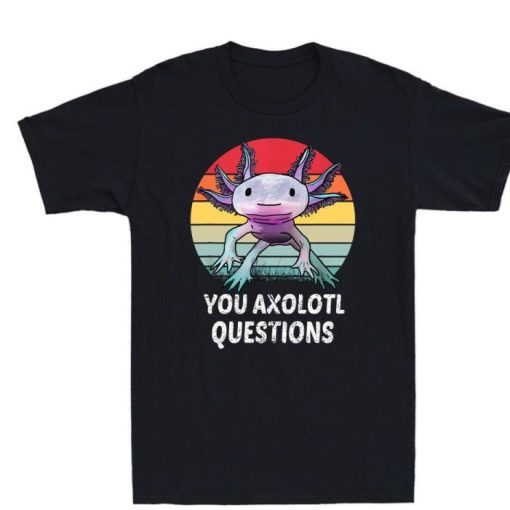 Retro 90s Axolotl Questions Funny Animal Lovers Shirt