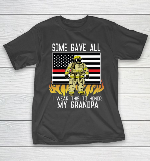 Thin Red Line Firefighter Grandpa Firemen T-Shirt