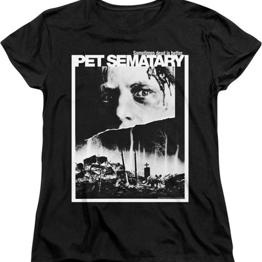 Womens Black and White Poster Pet Sematary Shirt