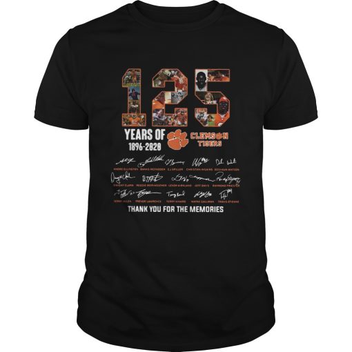 125 Years of Clemson Tigers 1896 2020 thank you for the memories shirt