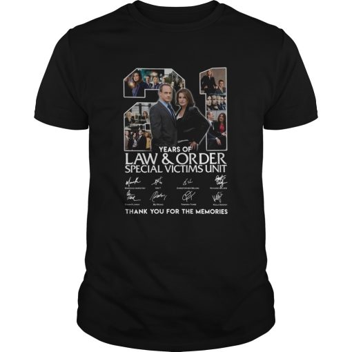 21 Years Of Law And Order Special Victims Unit Thank You For The Memories Signatures shirt