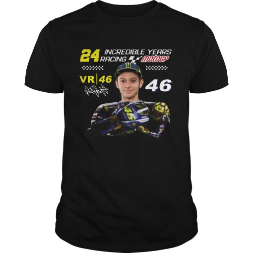 24 Incredible Years Racing Motogp Vr46 Signature Valentino Rossi shirt